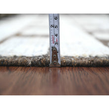 Load image into Gallery viewer, 6&#39;4&quot;x9&#39; Chocolate Brown, Moroccan Weave With Checkerboard Design, Soft Wool, Tone On Tone, Hand Knotted, Textured Pile, Oriental Rug FWR122526