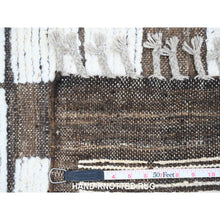 Load image into Gallery viewer, 6&#39;4&quot;x9&#39; Chocolate Brown, Moroccan Weave With Checkerboard Design, Soft Wool, Tone On Tone, Hand Knotted, Textured Pile, Oriental Rug FWR122526