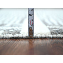 Load image into Gallery viewer, 6&#39;1&quot;x9&#39;4&quot; Sonic Gray, Moroccan Weave With Intricate Dark And Light Motif, Hand Knotted, Textured Pile, Soft Wool, Tone On Tone, Oriental Rug FWR122532