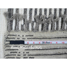 Load image into Gallery viewer, 6&#39;1&quot;x9&#39;4&quot; Sonic Gray, Moroccan Weave With Intricate Dark And Light Motif, Hand Knotted, Textured Pile, Soft Wool, Tone On Tone, Oriental Rug FWR122532