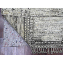 Load image into Gallery viewer, 6&#39;2&quot;x9&#39; Spanish Gray, Moroccan Weave With Compartment Design, Natural Colors, Hand Knotted, Soft Wool, Tone On Tone, Textured Pile, Oriental Rug FWR122538