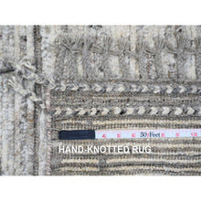 Load image into Gallery viewer, 6&#39;2&quot;x9&#39; Spanish Gray, Moroccan Weave With Compartment Design, Natural Colors, Hand Knotted, Soft Wool, Tone On Tone, Textured Pile, Oriental Rug FWR122538