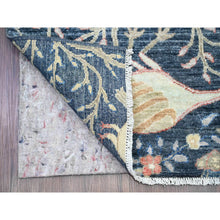Load image into Gallery viewer, 2&#39;8&quot;x16&#39; Denim Blue, Afghan Peshawar with Birds of Paradise Design, Vegetable Dyes, Hand Knotted, Soft and Shiny Wool, Runner, Oriental Rug FWR122550