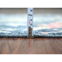 Load image into Gallery viewer, 2&#39;8&quot;x16&#39; Denim Blue, Afghan Peshawar with Birds of Paradise Design, Vegetable Dyes, Hand Knotted, Soft and Shiny Wool, Runner, Oriental Rug FWR122550