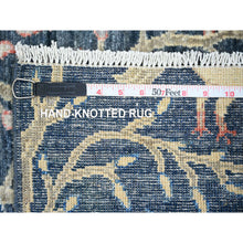 Load image into Gallery viewer, 2&#39;8&quot;x16&#39; Denim Blue, Afghan Peshawar with Birds of Paradise Design, Vegetable Dyes, Hand Knotted, Soft and Shiny Wool, Runner, Oriental Rug FWR122550