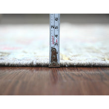 Load image into Gallery viewer, 2&#39;7&quot;x9&#39;9&quot; Cloud Gray, Afghan Peshawar With Birds Of Paradise Design, Pure Wool, Hand Knotted, Veggie Dyes, Runner, Oriental Rug FWR122556