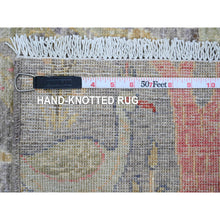 Load image into Gallery viewer, 2&#39;7&quot;x9&#39;9&quot; Cloud Gray, Afghan Peshawar With Birds Of Paradise Design, Pure Wool, Hand Knotted, Veggie Dyes, Runner, Oriental Rug FWR122556