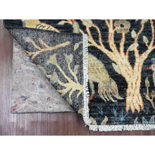 Load image into Gallery viewer, 2&#39;7&quot;x9&#39;8&quot; Yale Blue, Hand Knotted, Afghan Peshawar with Birds of Paradise Design, Soft Wool, Natural Dyes, Runner, Oriental Rug FWR122562