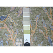 Load image into Gallery viewer, 2&#39;7&quot;x19&#39;9&quot; Sea Green, Soft Wool, Afghan Peshawar With Birds Of Paradise Design, Hand Knotted, Natural Dyes, Xl Runner, Oriental Rug FWR122586