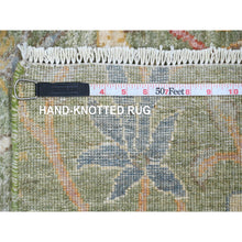 Load image into Gallery viewer, 2&#39;7&quot;x19&#39;9&quot; Sea Green, Soft Wool, Afghan Peshawar with Birds of Paradise Design, Hand Knotted, Natural Dyes, XL Runner, Oriental Rug FWR122586