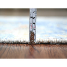 Load image into Gallery viewer, 2&#39;x6&#39;4&quot; Ruddy Blue, Afghan Peshawar with Birds of Paradise Design, Hand Knotted, Natural Dyes, 100% Wool, Narrow Runner, Oriental Rug FWR122592
