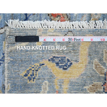 Load image into Gallery viewer, 2&#39;x6&#39;5&quot; Fossil Gray, Kazak with Tribal Medallions Design, Soft and Velvety Wool, Hand Knotted, Denser Weave, Vegetable Dyes, Narrow Runner, Oriental Rug FWR2916