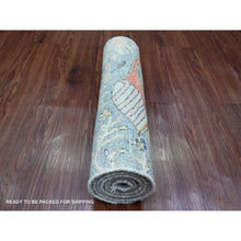 Load image into Gallery viewer, 2&#39;2&quot;x6&#39;3&quot; Cerulean Blue, Afghan Peshawar with Birds of Paradise Design, 100% Wool, Veggie Dyes, Hand Knotted, Narrow Runner, Oriental Rug FWR122604