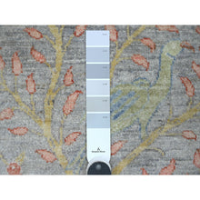 Load image into Gallery viewer, 2&#39;7&quot;x22&#39; Spanish Gray, Afghan Peshawar with Birds of Paradise Design, Hand Knotted, Soft Wool, Vegetable Dyes, XL Runner, Oriental Rug FWR122610