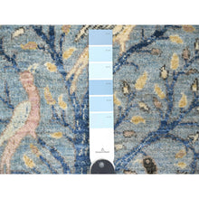 Load image into Gallery viewer, 2&#39;x6&#39;1&quot; Carolina Blue, Afghan Peshawar with Birds of Paradise Design, Hand Knotted, Vegetable Dyes, Soft Wool, Narrow Runner, Oriental Rug FWR122622