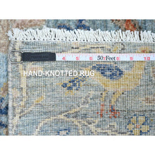 Load image into Gallery viewer, 2&#39;x6&#39;1&quot; Yankees Blue With Broad Border, All Over Heriz Design, Densely Woven, 100% Wool, Hand Knotted Aryana, Oriental Runner Rug FWR519576