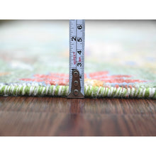 Load image into Gallery viewer, 5&#39;2&quot;x7&#39;1&quot; Cadmium Green, Hand Knotted, Afghan Peshawar with Birds of Paradise Design, Soft and Velvety Wool, Vegetable Dyes, Oriental Rug FWR122628