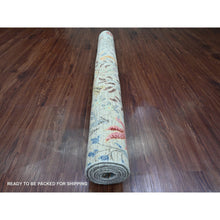 Load image into Gallery viewer, 5&#39;2&quot;x7&#39;4&quot; Pastel Gray, Afghan Peshawar with Birds of Paradise Design, Soft Wool, Natural Dyes, Hand Knotted, Oriental Rug FWR122634