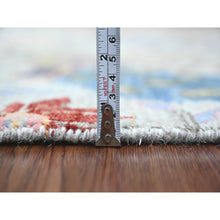 Load image into Gallery viewer, 5&#39;2&quot;x7&#39;4&quot; Pastel Gray, Afghan Peshawar with Birds of Paradise Design, Soft Wool, Natural Dyes, Hand Knotted, Oriental Rug FWR122634