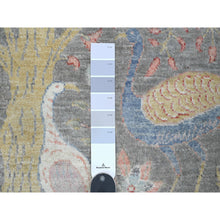 Load image into Gallery viewer, 5&#39;1&quot;x12&#39; Sonic Gray, Hand Knotted, Afghan Peshawar With Birds Of Paradise Design, Soft Wool, Natural Dyes, Wide Runner, Oriental Rug FWR122646