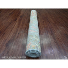 Load image into Gallery viewer, 5&#39;1&quot;x12&#39; Sonic Gray, Hand Knotted, Afghan Peshawar With Birds Of Paradise Design, Soft Wool, Natural Dyes, Wide Runner, Oriental Rug FWR122646
