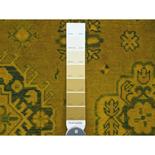 Load image into Gallery viewer, 6&#39;x8&#39;6&quot; Golden Brown, Overdyed Kazak With Tribal Medallions Design, Hand Knotted, 100% Wool, Oriental Rug FWR122652