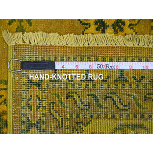6'x8'6" Golden Brown, Overdyed Kazak With Tribal Medallions Design, Hand Knotted, 100% Wool, Oriental Rug FWR122652