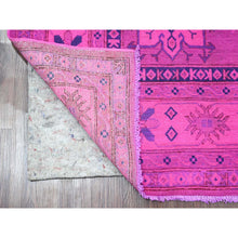 Load image into Gallery viewer, 6&#39;x8&#39;6&quot; Fuscia Pink, Overdyed Kazak With All Over Geometric Pattern, Hand Knotted, 100% Wool, Oriental Rug FWR122664