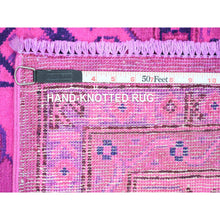 Load image into Gallery viewer, 6&#39;x8&#39;6&quot; Fuscia Pink, Overdyed Kazak With All Over Geometric Pattern, Hand Knotted, 100% Wool, Oriental Rug FWR122664