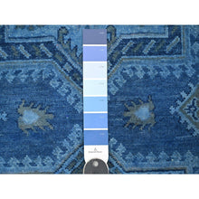 Load image into Gallery viewer, 6&#39;2&quot;x8&#39;5&quot; Cerulean Blue, Overdyed Kazak with Star Medallion Design, Hand Knotted, 100% Wool, Oriental Rug FWR122670
