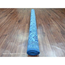 Load image into Gallery viewer, 6&#39;2&quot;x8&#39;5&quot; Cerulean Blue, Overdyed Kazak with Star Medallion Design, Hand Knotted, 100% Wool, Oriental Rug FWR122670