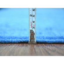 Load image into Gallery viewer, 6&#39;2&quot;x8&#39;5&quot; Cerulean Blue, Overdyed Kazak with Star Medallion Design, Hand Knotted, 100% Wool, Oriental Rug FWR122670