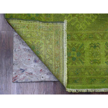 Load image into Gallery viewer, 4&#39;10&quot;x6&#39;9&quot; Pear Green, Overdyed Kazak with Tribal Design, Pure Wool, Hand Knotted, Oriental Rug FWR122676