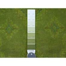 Load image into Gallery viewer, 4&#39;10&quot;x6&#39;9&quot; Pear Green, Overdyed Kazak with Tribal Design, Pure Wool, Hand Knotted, Oriental Rug FWR122676