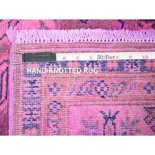 Load image into Gallery viewer, 5&#39;7&quot;x7&#39;9&quot; Bubblegum Pink, Overdyed Kazak With Geometric Medallion Design, Hand Knotted, 100% Wool, Oriental Rug FWR122682