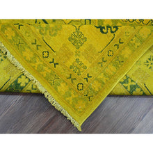 Load image into Gallery viewer, 8&#39;1&quot;x9&#39;5&quot; Golden Yellow, Overdyed Kazak With All Over Star Design, 100% Wool, Hand Knotted, Oriental Rug FWR122688