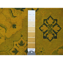 Load image into Gallery viewer, 8&#39;1&quot;x9&#39;5&quot; Golden Yellow, Overdyed Kazak With All Over Star Design, 100% Wool, Hand Knotted, Oriental Rug FWR122688