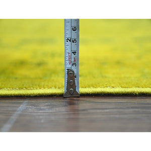 8'1"x9'5" Golden Yellow, Overdyed Kazak With All Over Star Design, 100% Wool, Hand Knotted, Oriental Rug FWR122688