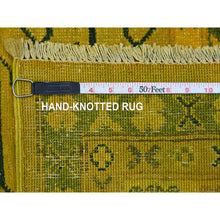 Load image into Gallery viewer, 8&#39;1&quot;x9&#39;5&quot; Golden Yellow, Overdyed Kazak With All Over Star Design, 100% Wool, Hand Knotted, Oriental Rug FWR122688