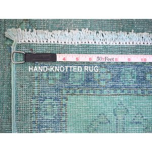 7'9"x9'7" Beige, Tone on Tone, Undyed Natural Wool, Grass Design, Hand Knotted, Oriental Rug FWR457098