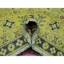 Load image into Gallery viewer, 7&#39;9&quot;x9&#39;8&quot; Lime Green, Overdyed Kazak With All Over Geometric Pattern, Hand Knotted, 100% Wool, Oriental Rug FWR122700