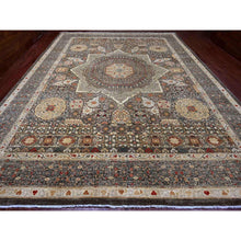 Load image into Gallery viewer, 12&#39;2&quot;x16&#39; Mocha Brown, 14th Century Mamluk Dynasty Pattern With Large Medallion Design, Hand Knotted, High Mountain Wool, Natural Dyes, Oversized, Oriental Rug FWR122712