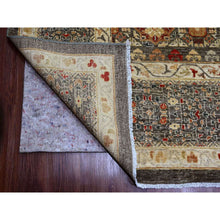 Load image into Gallery viewer, 12&#39;2&quot;x16&#39; Mocha Brown, 14th Century Mamluk Dynasty Pattern With Large Medallion Design, Hand Knotted, High Mountain Wool, Natural Dyes, Oversized, Oriental Rug FWR122712