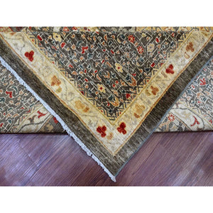 12'2"x16' Mocha Brown, 14th Century Mamluk Dynasty Pattern With Large Medallion Design, Hand Knotted, High Mountain Wool, Natural Dyes, Oversized, Oriental Rug FWR122712