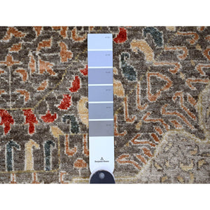 12'2"x16' Mocha Brown, 14th Century Mamluk Dynasty Pattern With Large Medallion Design, Hand Knotted, High Mountain Wool, Natural Dyes, Oversized, Oriental Rug FWR122712