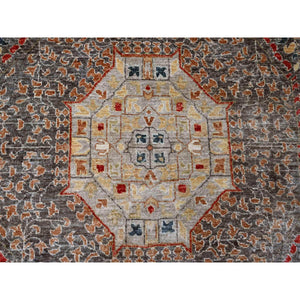 12'2"x16' Mocha Brown, 14th Century Mamluk Dynasty Pattern With Large Medallion Design, Hand Knotted, High Mountain Wool, Natural Dyes, Oversized, Oriental Rug FWR122712