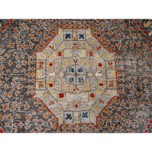 Load image into Gallery viewer, 12&#39;2&quot;x16&#39; Mocha Brown, 14th Century Mamluk Dynasty Pattern With Large Medallion Design, Hand Knotted, High Mountain Wool, Natural Dyes, Oversized, Oriental Rug FWR122712