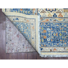 Load image into Gallery viewer, 8&#39;1&quot;x9&#39;8&quot; Pristine White, 14th Century Mamluk Dynasty Pattern with Star Medallion Design, High Mountain Wool, Hand Knotted, Veggie Dyes, Oriental Rug FWR122718