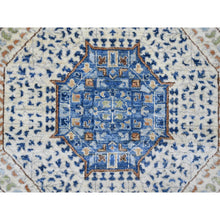 Load image into Gallery viewer, 8&#39;1&quot;x9&#39;8&quot; Pristine White, 14th Century Mamluk Dynasty Pattern with Star Medallion Design, High Mountain Wool, Hand Knotted, Veggie Dyes, Oriental Rug FWR122718