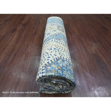 Load image into Gallery viewer, 8&#39;1&quot;x9&#39;8&quot; Pristine White, 14th Century Mamluk Dynasty Pattern with Star Medallion Design, High Mountain Wool, Hand Knotted, Veggie Dyes, Oriental Rug FWR122718